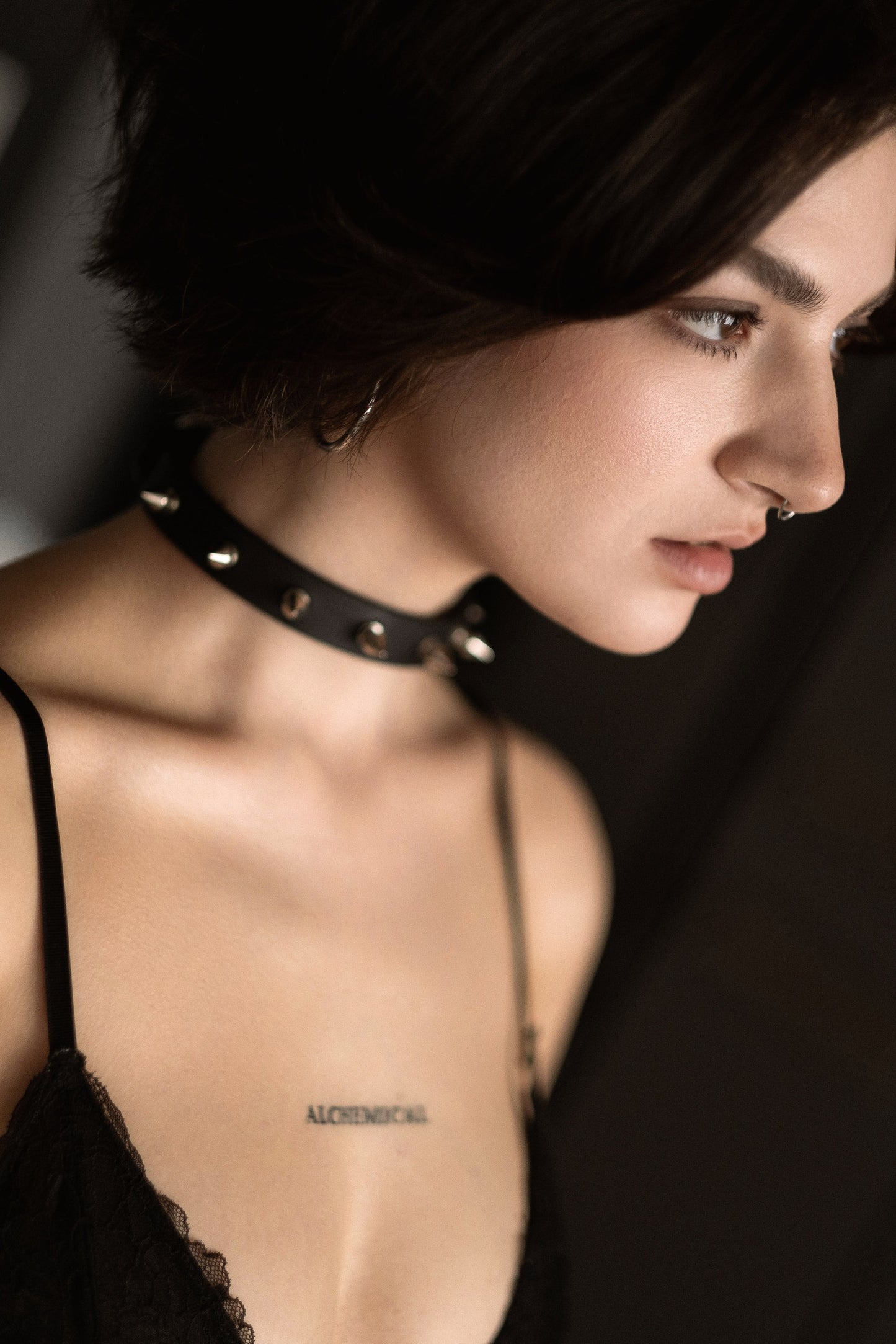 Eclipse '95 Spiked Leather Choker