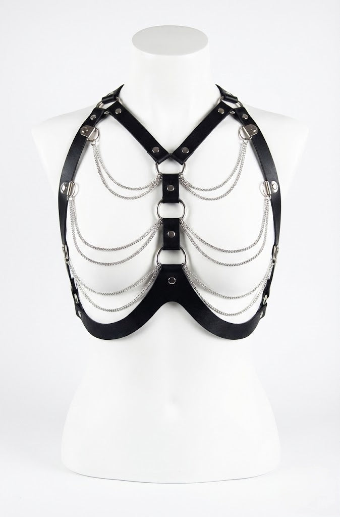 Angelica Leather & Chain Harness