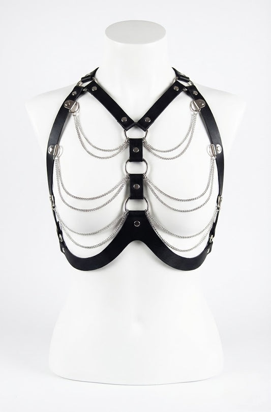 Angelica Leather & Chain Harness